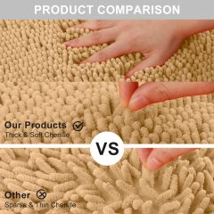改vctops Orange Fall Plush Chenille Bath Rugs Extra Soft and Absorbent Microfiber Shag Rug, Non-Slip Runner Carpet for Tub Bathroom Shower Mat Orange 16" X 24"