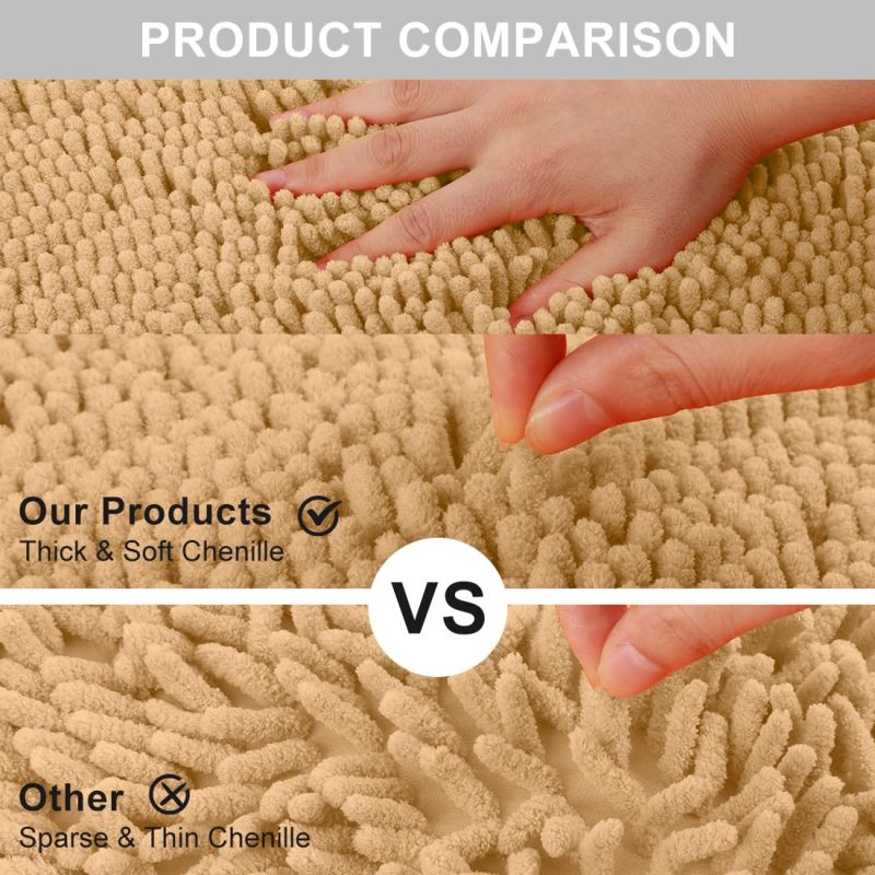 改vctops Orange Fall Plush Chenille Bath Rugs Extra Soft and Absorbent Microfiber Shag Rug, Non-Slip Runner Carpet for Tub Bathroom Shower Mat Orange 16" X 24"