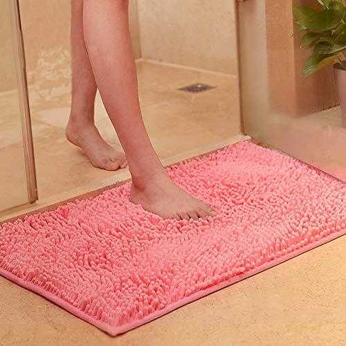 Orange Fall Plush Chenille Bath Rugs Extra Soft and Absorbent Microfiber Shag Rug, Non-Slip Runner Carpet for Tub Bathroom Shower Mat