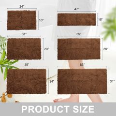 Orange Fall Plush Chenille Bath Rugs Extra Soft and Absorbent Microfiber Shag Rug, Non-Slip Runner Carpet for Tub Bathroom Shower Mat