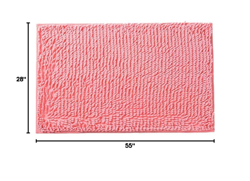 Orange Fall Plush Chenille Bath Rugs Extra Soft and Absorbent Microfiber Shag Rug, Non-Slip Runner Carpet for Tub Bathroom Shower Mat