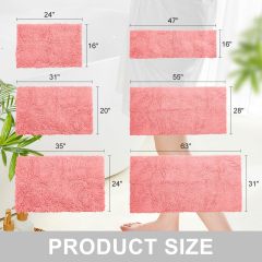 改vctops Orange Fall Plush Chenille Bath Rugs Extra Soft and Absorbent Microfiber Shag Rug, Non-Slip Runner Carpet for Tub Bathroom Shower Mat Orange 16" X 24"