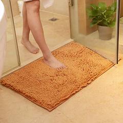 Orange Fall Plush Chenille Bath Rugs Extra Soft and Absorbent Microfiber Shag Rug, Non-Slip Runner Carpet for Tub Bathroom Shower Mat