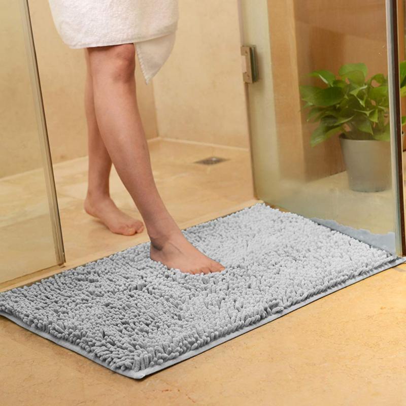 Orange Fall Plush Chenille Bath Rugs Extra Soft and Absorbent Microfiber Shag Rug, Non-Slip Runner Carpet for Tub Bathroom Shower Mat