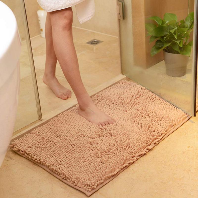 改vctops Orange Fall Plush Chenille Bath Rugs Extra Soft and Absorbent Microfiber Shag Rug, Non-Slip Runner Carpet for Tub Bathroom Shower Mat Orange 16" X 24"