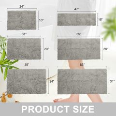 Orange Fall Plush Chenille Bath Rugs Extra Soft and Absorbent Microfiber Shag Rug, Non-Slip Runner Carpet for Tub Bathroom Shower Mat