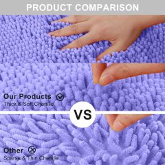 Orange Fall Plush Chenille Bath Rugs Extra Soft and Absorbent Microfiber Shag Rug, Non-Slip Runner Carpet for Tub Bathroom Shower Mat