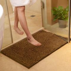 Orange Fall Plush Chenille Bath Rugs Extra Soft and Absorbent Microfiber Shag Rug, Non-Slip Runner Carpet for Tub Bathroom Shower Mat