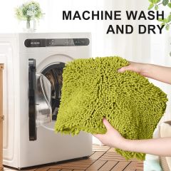 Orange Fall Plush Chenille Bath Rugs Extra Soft and Absorbent Microfiber Shag Rug, Non-Slip Runner Carpet for Tub Bathroom Shower Mat