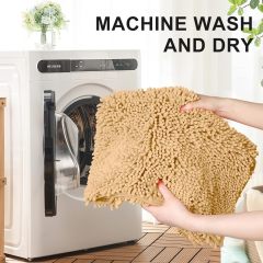 改vctops Orange Fall Plush Chenille Bath Rugs Extra Soft and Absorbent Microfiber Shag Rug, Non-Slip Runner Carpet for Tub Bathroom Shower Mat Orange 16" X 24"