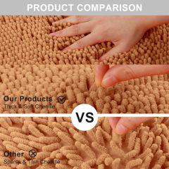 Orange Fall Plush Chenille Bath Rugs Extra Soft and Absorbent Microfiber Shag Rug, Non-Slip Runner Carpet for Tub Bathroom Shower Mat