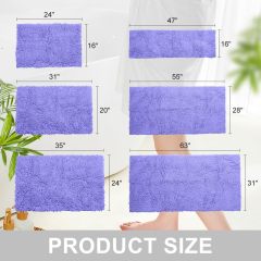 Orange Fall Plush Chenille Bath Rugs Extra Soft and Absorbent Microfiber Shag Rug, Non-Slip Runner Carpet for Tub Bathroom Shower Mat