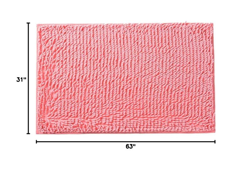 Orange Fall Plush Chenille Bath Rugs Extra Soft and Absorbent Microfiber Shag Rug, Non-Slip Runner Carpet for Tub Bathroom Shower Mat