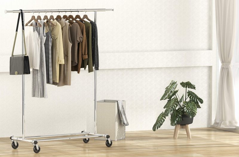 改Simple Houseware Heavy Duty Clothing Garment Rack, Chrome
