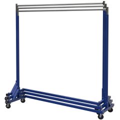 Industrial Grade Z-Base Garment Rack, 400lb Load with 62in extra long bar