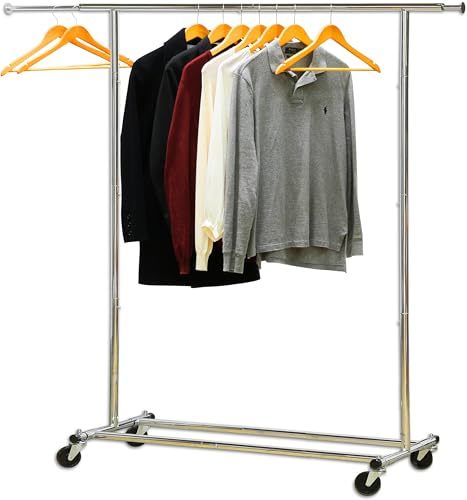 Simple Houseware Heavy Duty Clothing Garment Rack, Chrome