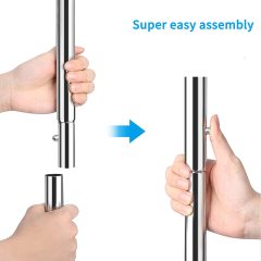 改Simple Trending Double Rod Clothing Garment Rack, Rolling Clothes Organizer on Wheels for Hanging Clothes, Chrome