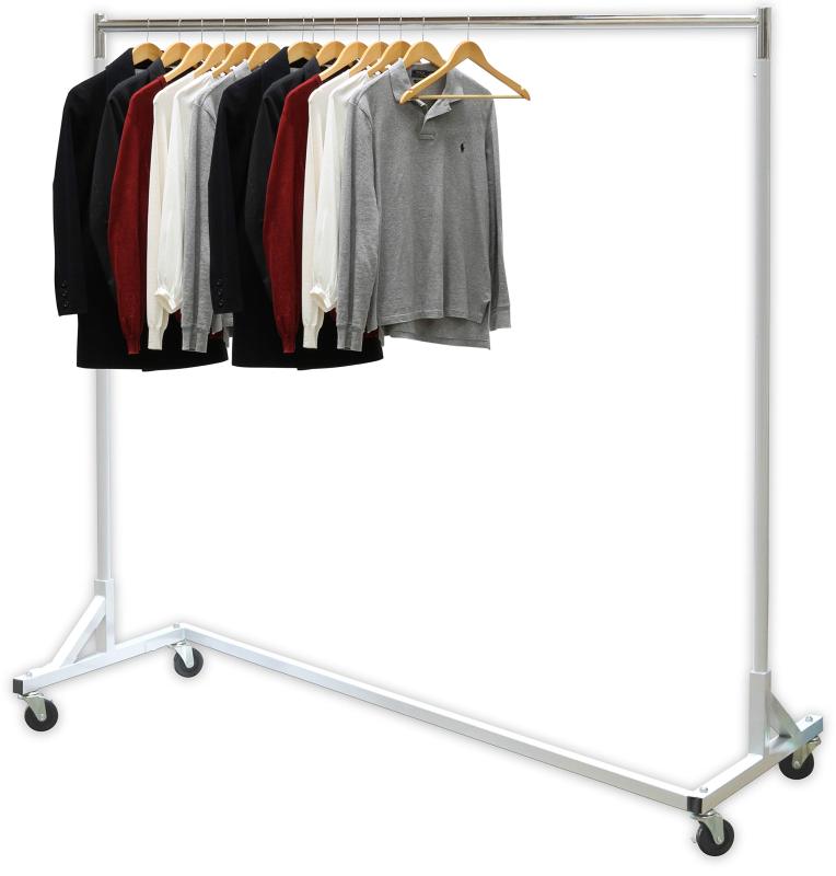 改Simple Houseware Industrial Grade Z-Base Garment Rack, 400lb Load with 62in extra long bar
