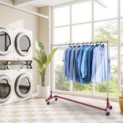 改Simple Houseware Industrial Grade Z-Base Garment Rack, 400lb Load with 62in extra long bar