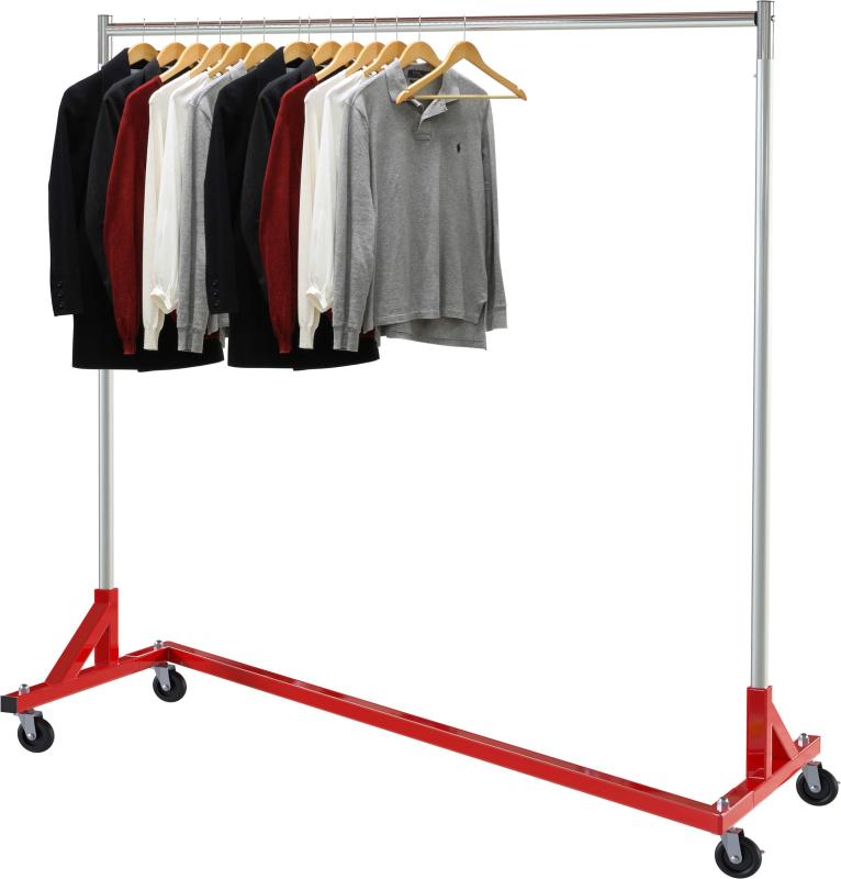改Simple Houseware Industrial Grade Z-Base Garment Rack, 400lb Load with 62in extra long bar