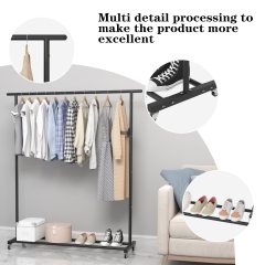 Clothing Rack Clothes Rack Standard Rod Simple Rolling Metal Garment Rack Organizer Freestanding Hanger with Wheels