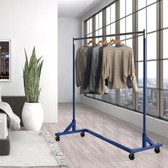 改Simple Houseware Industrial Grade Z-Base Garment Rack, 400lb Load with 62in extra long bar