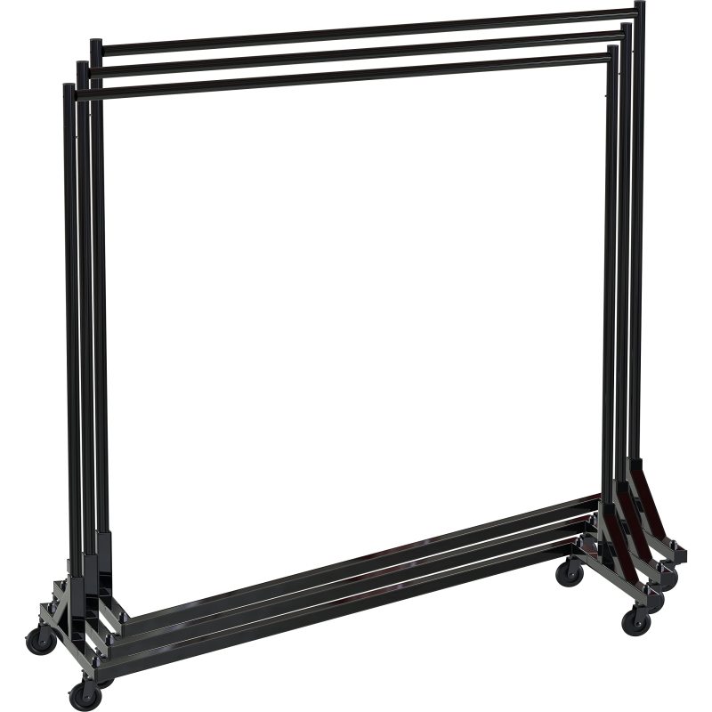 Industrial Grade Z-Base Garment Rack, 400lb Load with 62in extra long bar