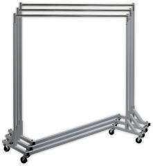 改Simple Houseware Industrial Grade Z-Base Garment Rack, 400lb Load with 62in extra long bar
