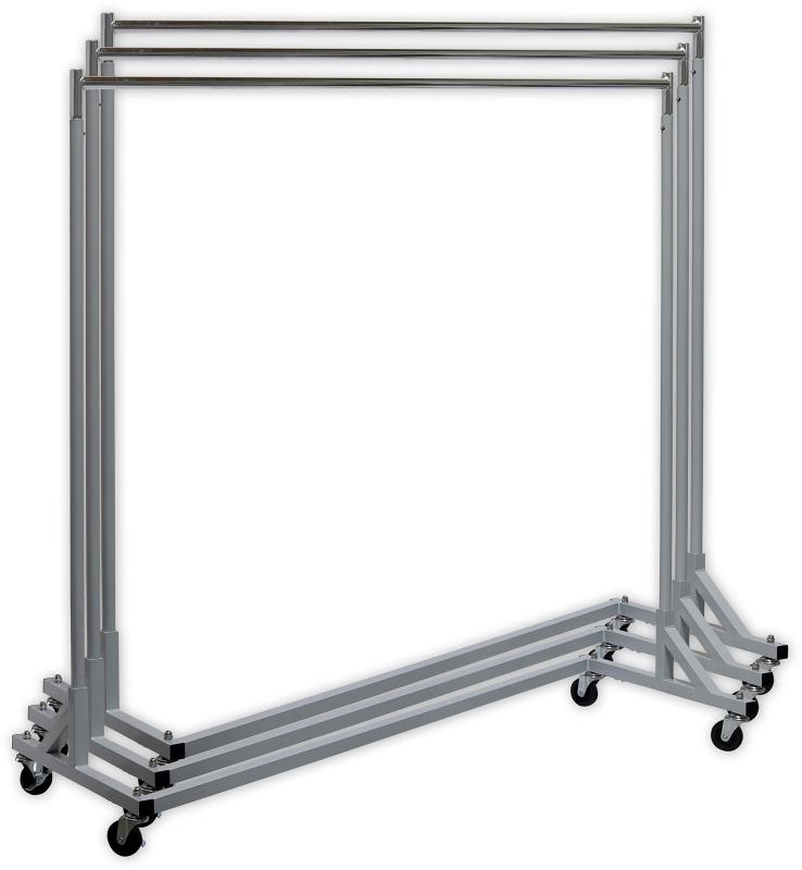 改Simple Houseware Industrial Grade Z-Base Garment Rack, 400lb Load with 62in extra long bar