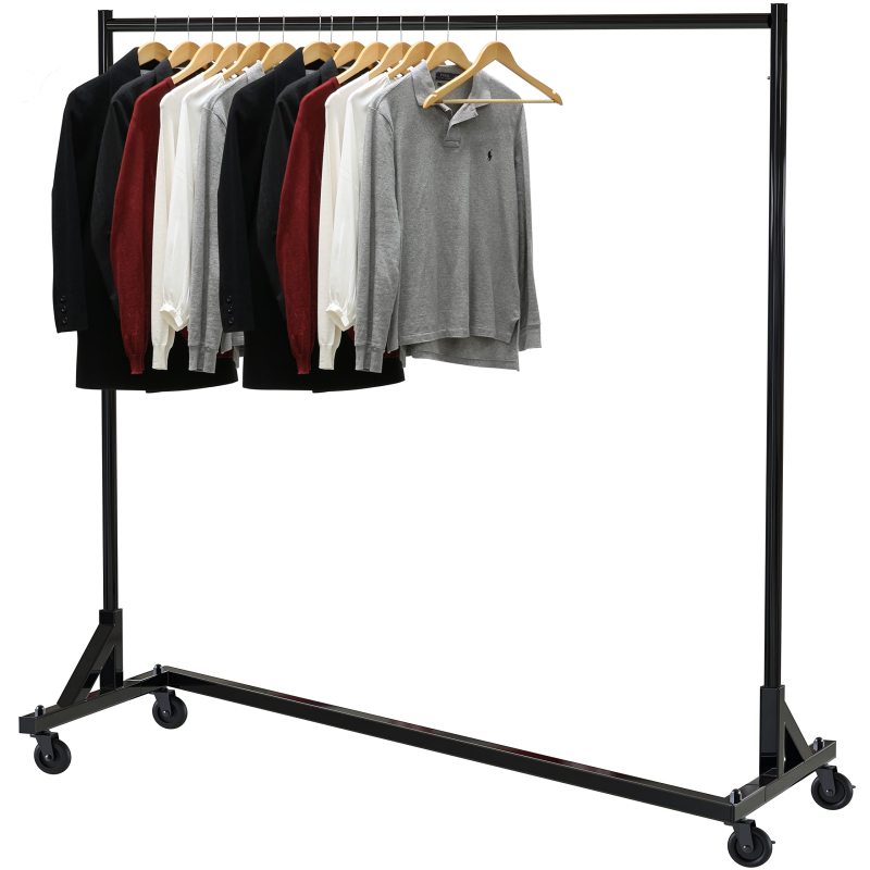 Industrial Grade Z-Base Garment Rack, 400lb Load with 62in extra long bar