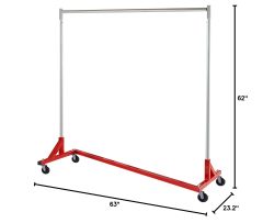 改Simple Houseware Industrial Grade Z-Base Garment Rack, 400lb Load with 62in extra long bar
