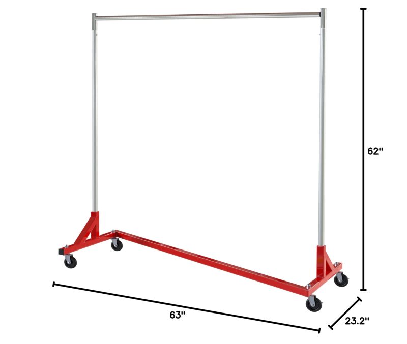 改Simple Houseware Industrial Grade Z-Base Garment Rack, 400lb Load with 62in extra long bar
