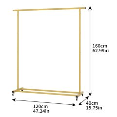 改Buzowruil Clothing Rack Clothes Rack Standard Rod Simple Rolling Metal Garment Rack Organizer Freestanding Hanger with Wheels,White
