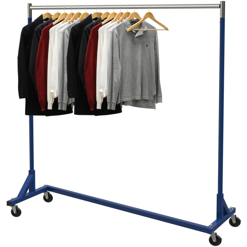改Simple Houseware Industrial Grade Z-Base Garment Rack, 400lb Load with 62in extra long bar