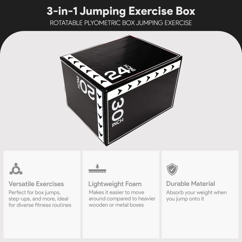 改BalanceFrom Plyo Jumping Exercise Box, Home Gym Workout Trainer, Multiple Options