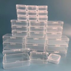 改Wotermly 30 Pcs Small Containers Assorted Sizes Small Plastic Containers with Lids Small Mini Clear Plastic Beads Storage Containers Box with Hinged Lid for Storaging Tiny Items (Mixed30P)