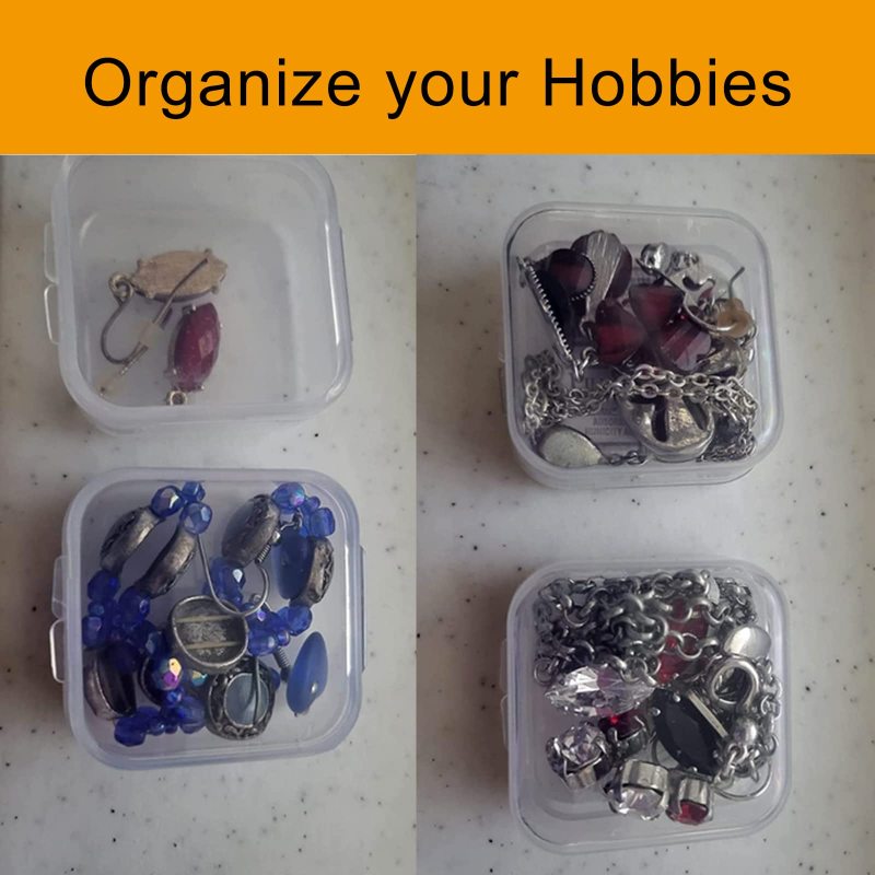 改Wotermly 30 Pcs Small Containers Assorted Sizes Small Plastic Containers with Lids Small Mini Clear Plastic Beads Storage Containers Box with Hinged Lid for Storaging Tiny Items (Mixed30P)
