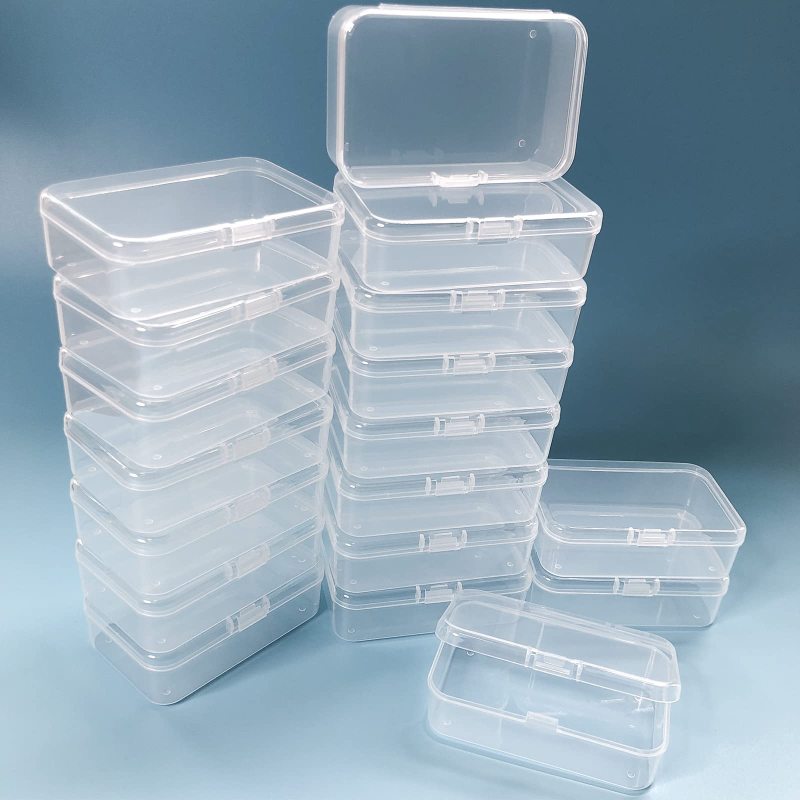 改Wotermly 30 Pcs Small Containers Assorted Sizes Small Plastic Containers with Lids Small Mini Clear Plastic Beads Storage Containers Box with Hinged Lid for Storaging Tiny Items (Mixed30P)
