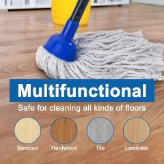 改KeFanta Mop for Floor Cleaning,2 Pcs Cotton String Wet Mops Replacement Head Refill Compatible with Microfiber Cloth Mop &amp; 0.8" Diameter Mop Handle(1 Handle &amp; 2 Mop Heads)