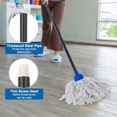 改KeFanta Mop for Floor Cleaning,2 Pcs Cotton String Wet Mops Replacement Head Refill Compatible with Microfiber Cloth Mop &amp; 0.8" Diameter Mop Handle(1 Handle &amp; 2 Mop Heads)