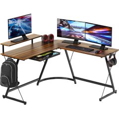Vista L-Shape Desk with Monitor Stand