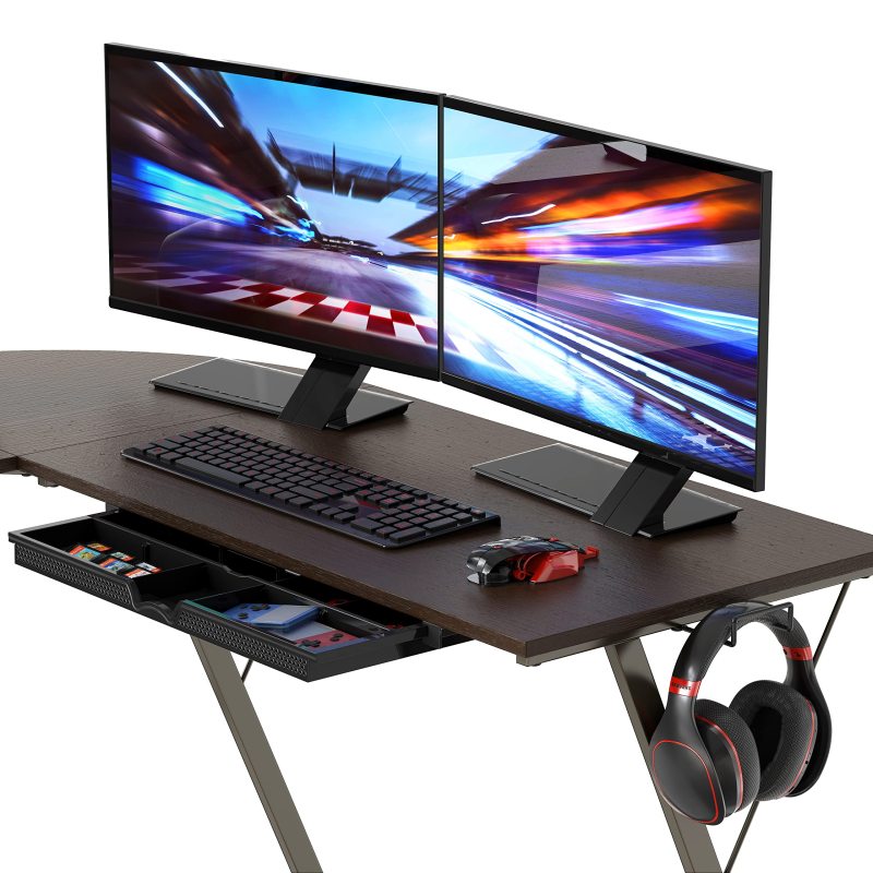 Vista L-Shape Desk with Monitor Stand