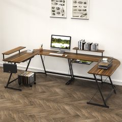 Vista L-Shape Desk with Monitor Stand