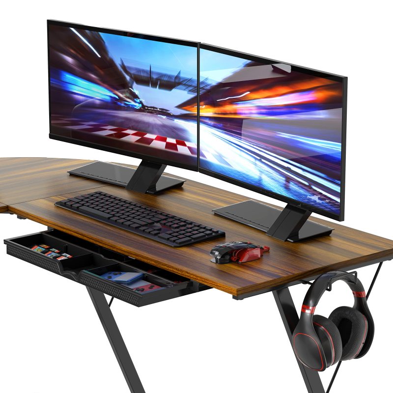 Vista L-Shape Desk with Monitor Stand