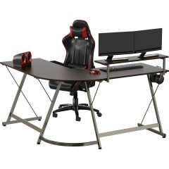 Vista L-Shape Desk with Monitor Stand