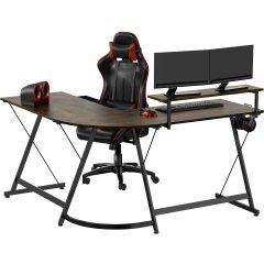 Vista L-Shape Desk with Monitor Stand
