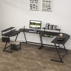 Vista L-Shape Desk with Monitor Stand