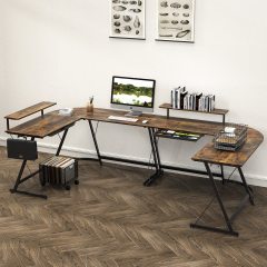 Vista L-Shape Desk with Monitor Stand