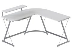 改SHW Vista L-Shape Desk with Monitor Stand, Black