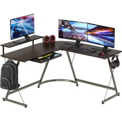 Vista L-Shape Desk with Monitor Stand
